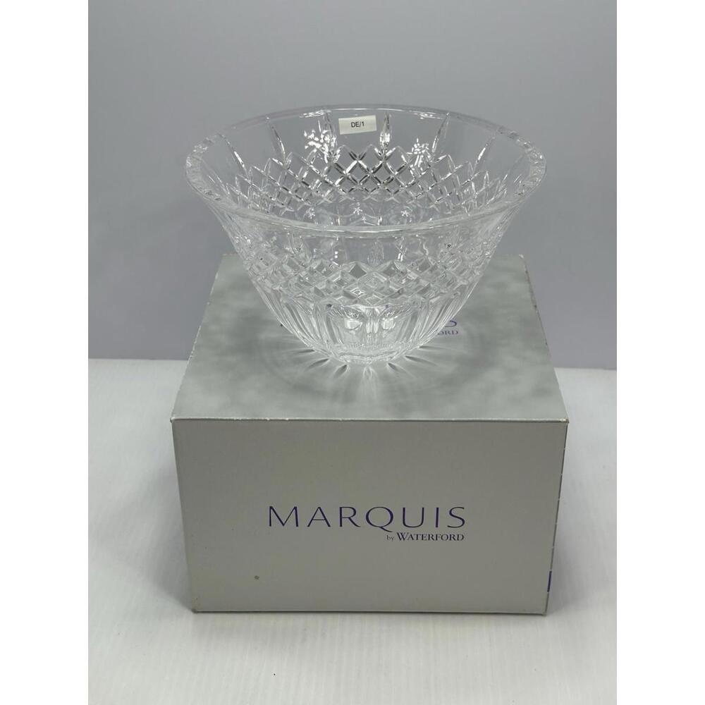 New Marquis By Waterford Shelton Collection Crystal 8" Glass Bowl Signed Germany